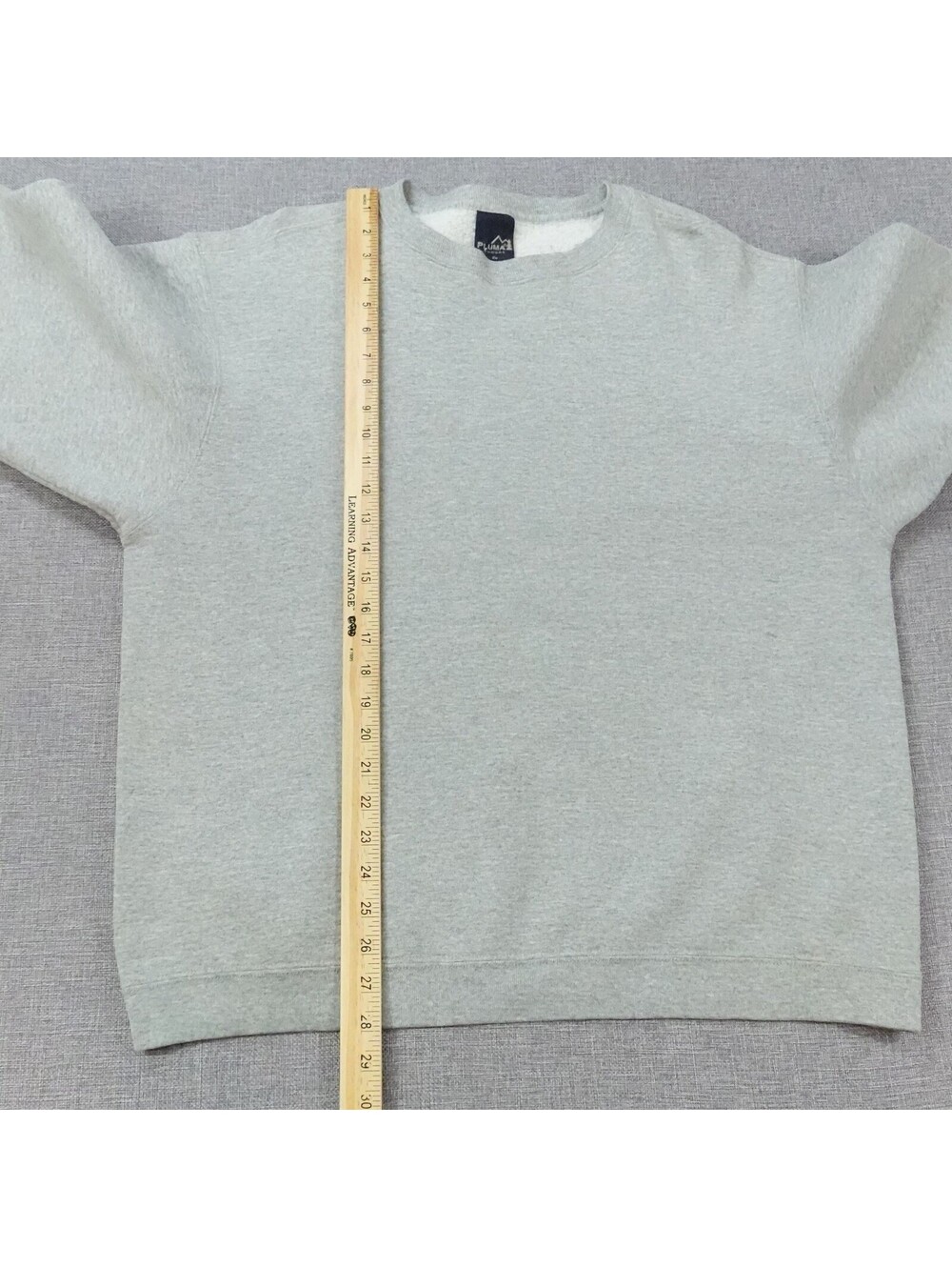 Vintage Pluma Outdoors Gray Blank Crewneck Sweatshirt Size L Cotton/Poly Fleece - Picture 9 of 9